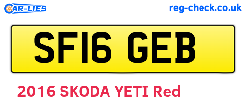 SF16GEB are the vehicle registration plates.