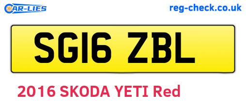 SG16ZBL are the vehicle registration plates.