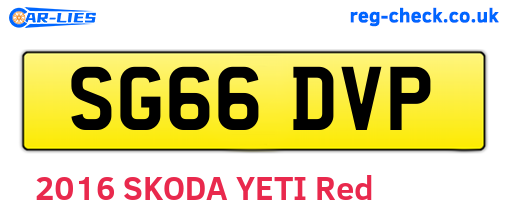 SG66DVP are the vehicle registration plates.