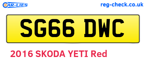 SG66DWC are the vehicle registration plates.