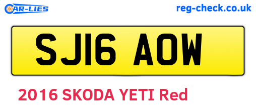 SJ16AOW are the vehicle registration plates.
