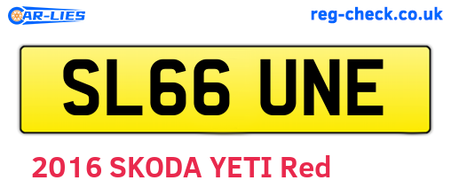 SL66UNE are the vehicle registration plates.