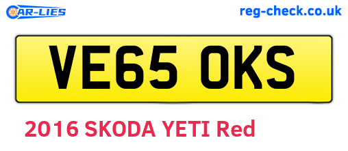 VE65OKS are the vehicle registration plates.