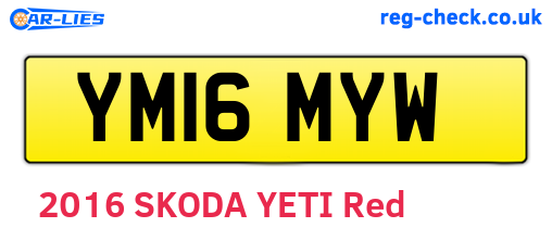 YM16MYW are the vehicle registration plates.