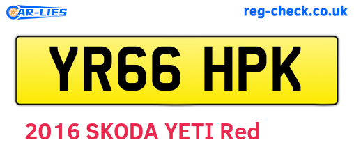 YR66HPK are the vehicle registration plates.