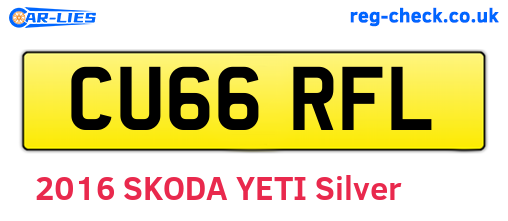 CU66RFL are the vehicle registration plates.