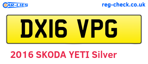 DX16VPG are the vehicle registration plates.