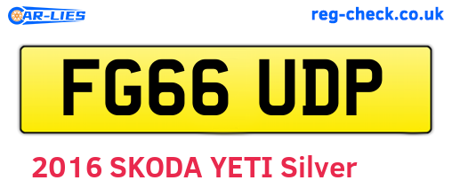 FG66UDP are the vehicle registration plates.