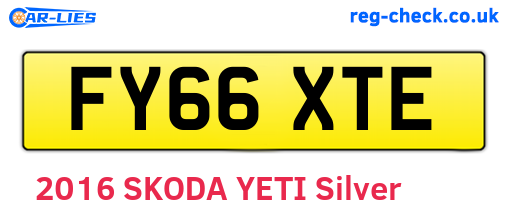 FY66XTE are the vehicle registration plates.