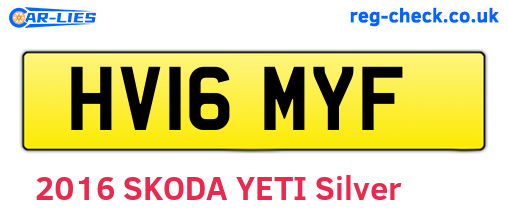 HV16MYF are the vehicle registration plates.
