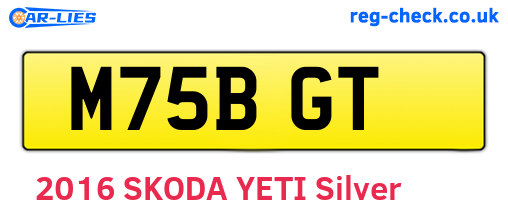 M75BGT are the vehicle registration plates.