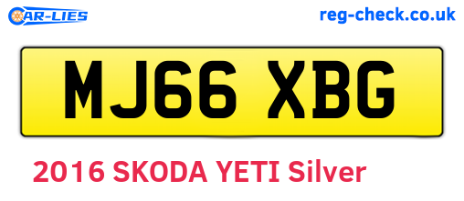 MJ66XBG are the vehicle registration plates.