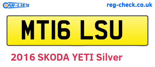 MT16LSU are the vehicle registration plates.