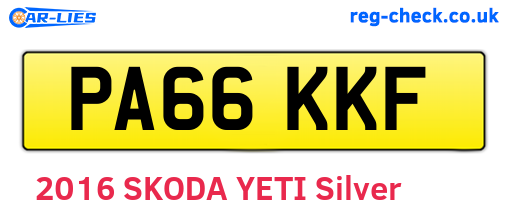 PA66KKF are the vehicle registration plates.