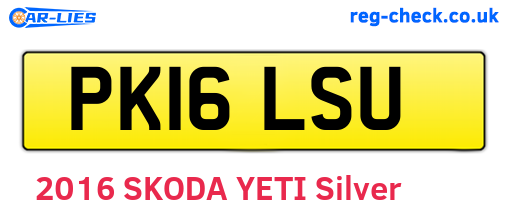 PK16LSU are the vehicle registration plates.