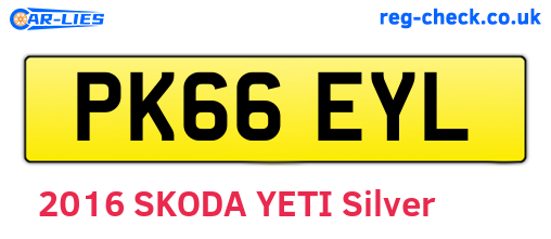 PK66EYL are the vehicle registration plates.