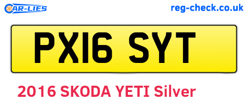 PX16SYT are the vehicle registration plates.