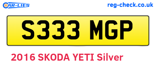 S333MGP are the vehicle registration plates.
