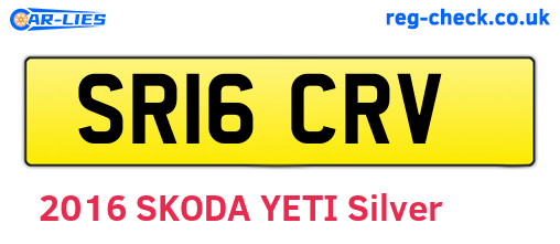 SR16CRV are the vehicle registration plates.