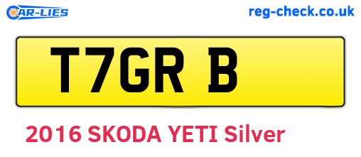 T7GRB are the vehicle registration plates.