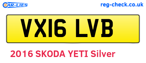 VX16LVB are the vehicle registration plates.