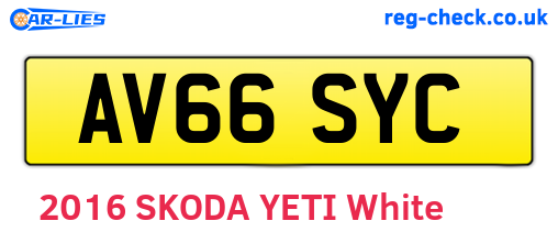 AV66SYC are the vehicle registration plates.