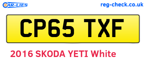 CP65TXF are the vehicle registration plates.