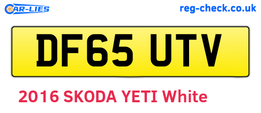 DF65UTV are the vehicle registration plates.