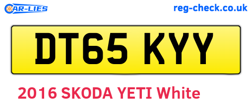 DT65KYY are the vehicle registration plates.