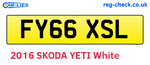 FY66XSL are the vehicle registration plates.