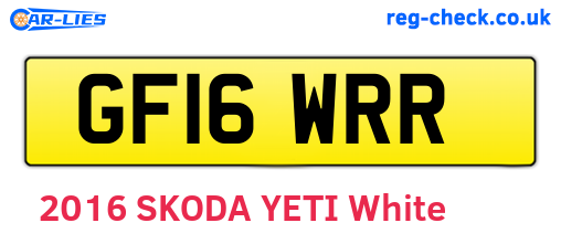 GF16WRR are the vehicle registration plates.