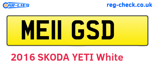 ME11GSD are the vehicle registration plates.