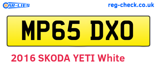 MP65DXO are the vehicle registration plates.