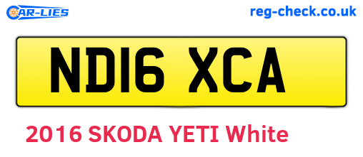 ND16XCA are the vehicle registration plates.