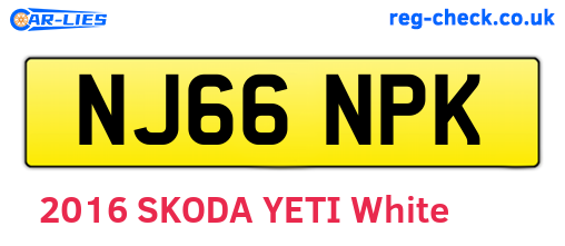 NJ66NPK are the vehicle registration plates.