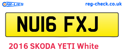 NU16FXJ are the vehicle registration plates.