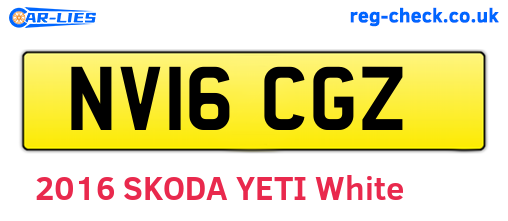 NV16CGZ are the vehicle registration plates.