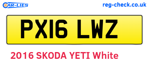 PX16LWZ are the vehicle registration plates.