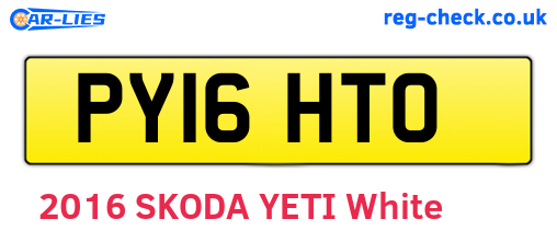 PY16HTO are the vehicle registration plates.