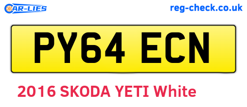 PY64ECN are the vehicle registration plates.