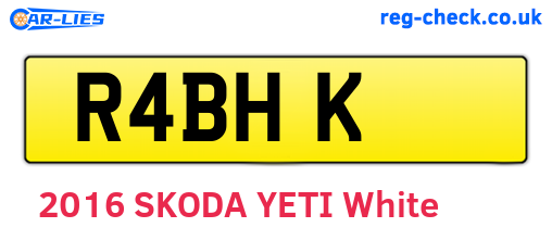 R4BHK are the vehicle registration plates.