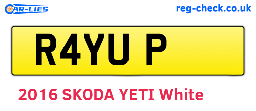 R4YUP are the vehicle registration plates.