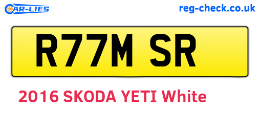 R77MSR are the vehicle registration plates.