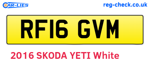 RF16GVM are the vehicle registration plates.