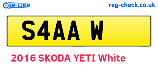 S4AAW are the vehicle registration plates.