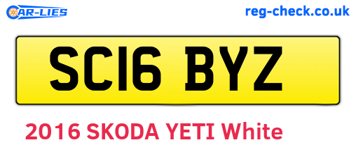 SC16BYZ are the vehicle registration plates.