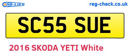 SC55SUE are the vehicle registration plates.
