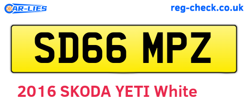 SD66MPZ are the vehicle registration plates.