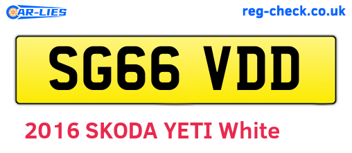 SG66VDD are the vehicle registration plates.