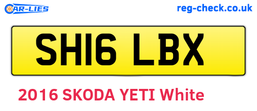 SH16LBX are the vehicle registration plates.